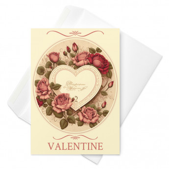 Roses around my Heart Valentine card